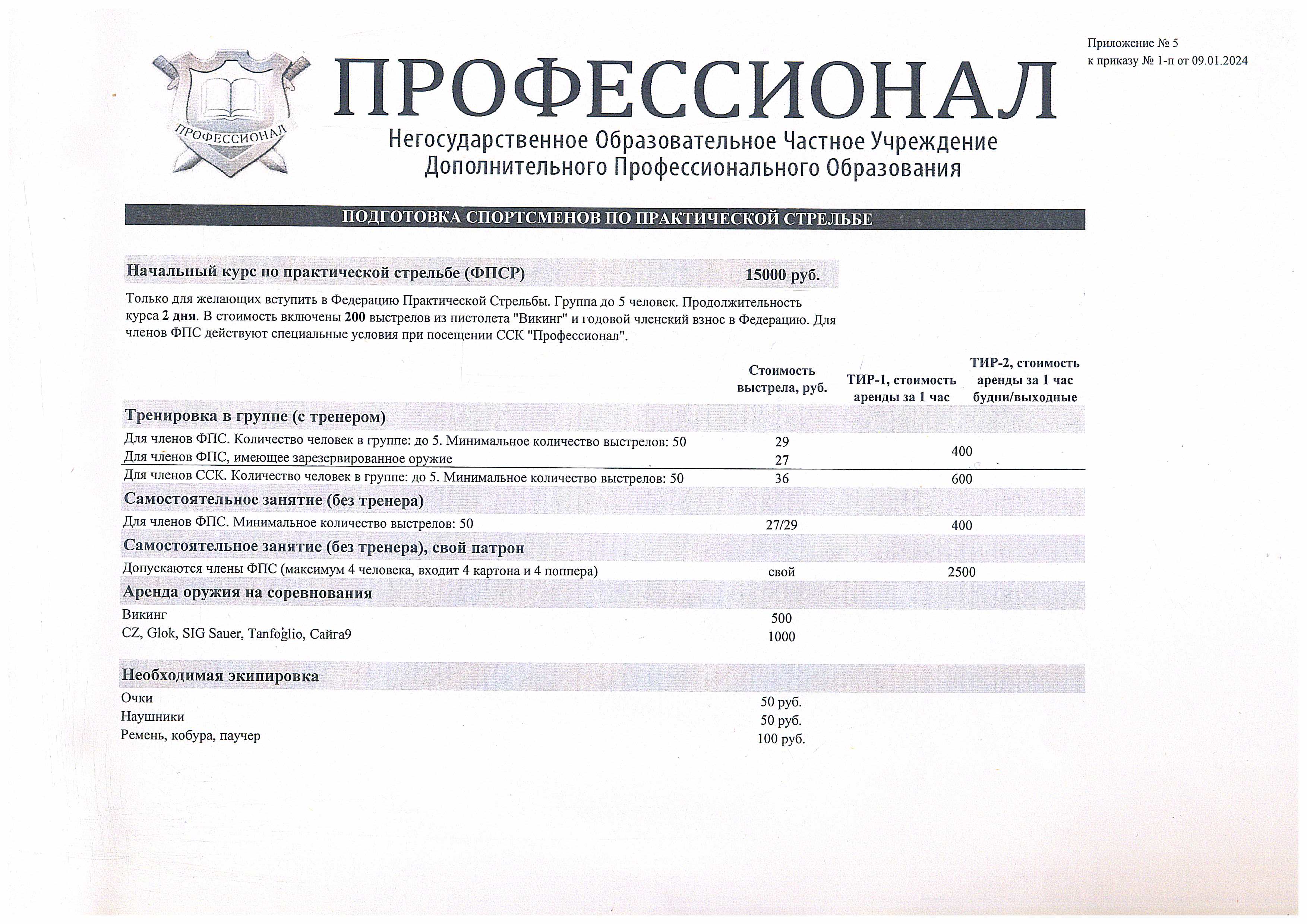 Профессионал | Учебный центр и спортивно-стрелковый клуб — Архангельск